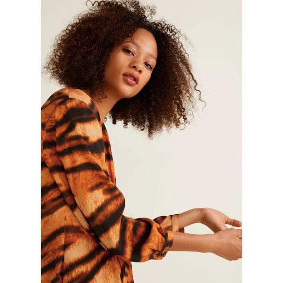 Tiger Print Dress Animal Viscose US 4 Or Small - Picture 9 of 9